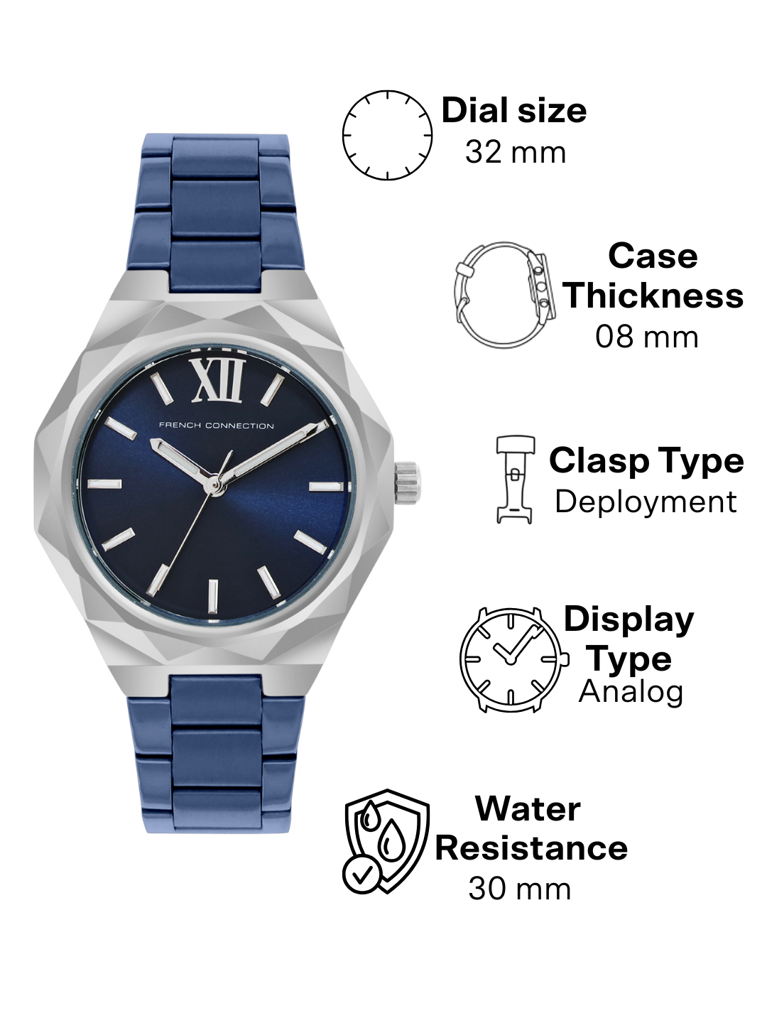 French Connection Blue Dial  Analog Watch for Women's - FCH1UM