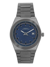 French Connection Textured Blue Round Dial With Stainless Steel Strap Watch - For Mens FCH22GNM