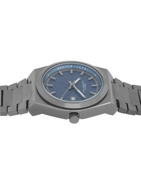 French Connection Textured Blue Round Dial With Stainless Steel Strap Watch - For Mens FCH22GNM