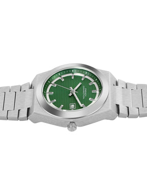 French Connection Textured Green Round Dial With Stainless Steel Strap Watch - For Mens FCH22NSM