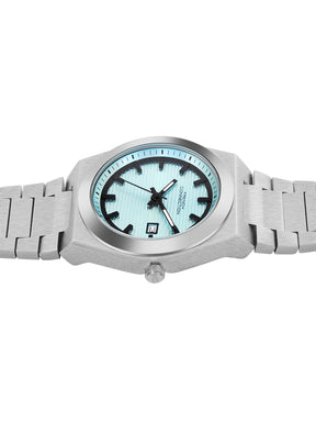 French Connection Textured Blue Round Dial With Stainless Steel Strap Watch - For Mens FCH22USM