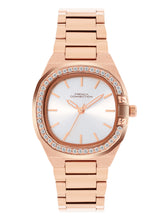 French Connection Sunray Silver Round Dial With Rose Stainless Steel  Strap Watch - For Womens FCH23RGM