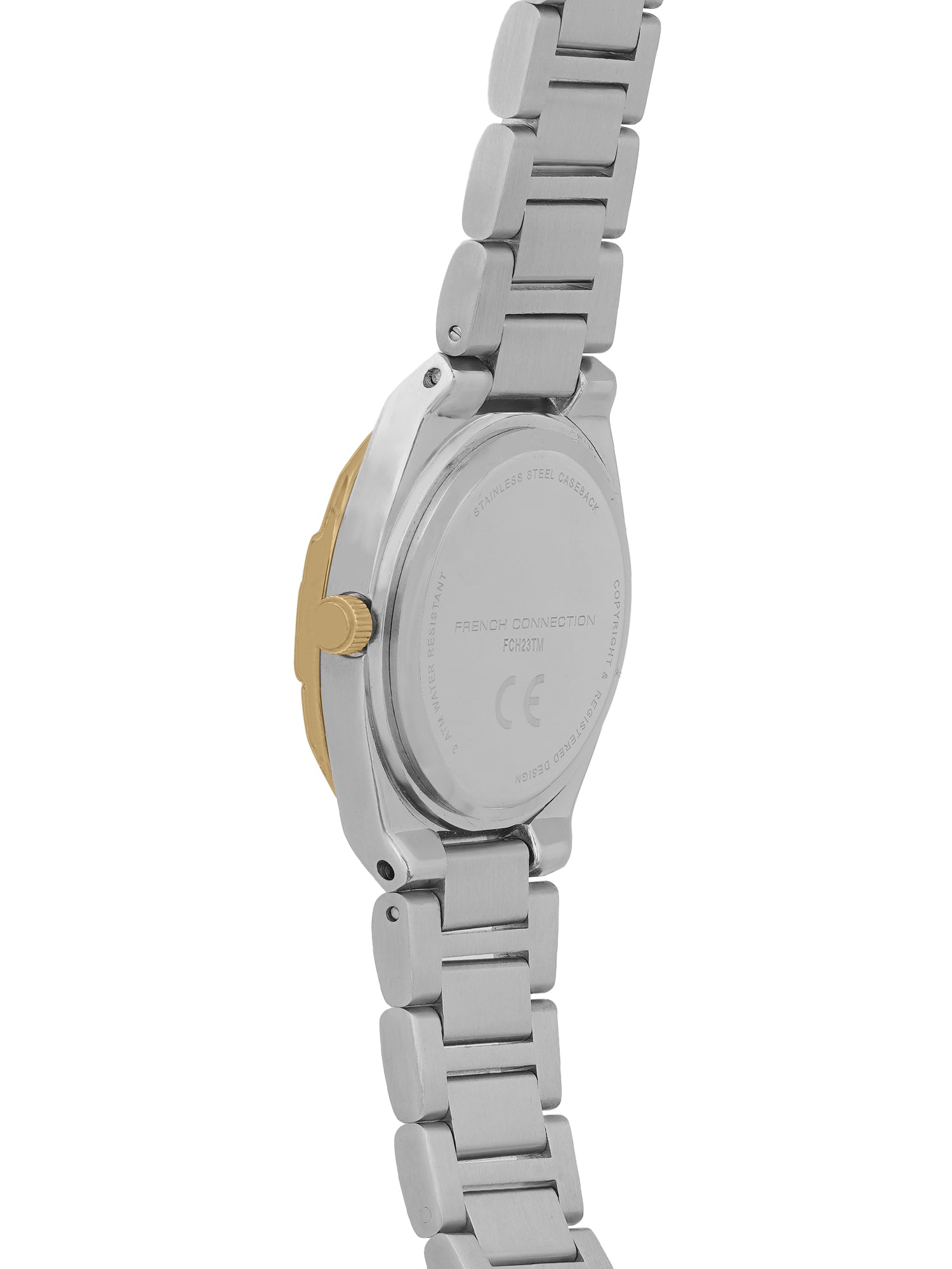 French Connection Sunray Green Round Dial With Gold Two Tone Stainless Steel  Strap Watch - For Womens FCH23TM