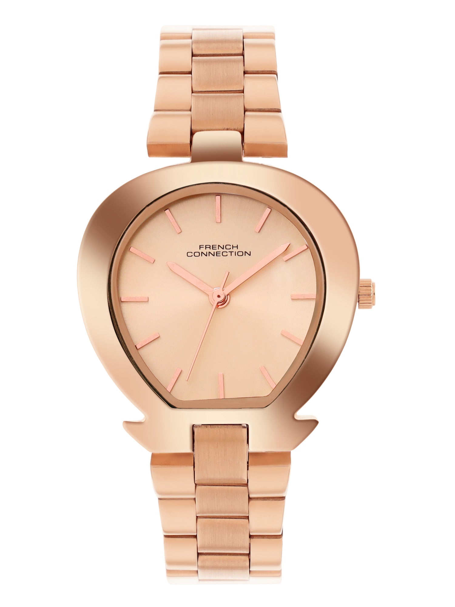 French Connection Sunray Rosegold Round Dial With Rose Stainless Steel  Strap Watch - For Womens FCH24RGM