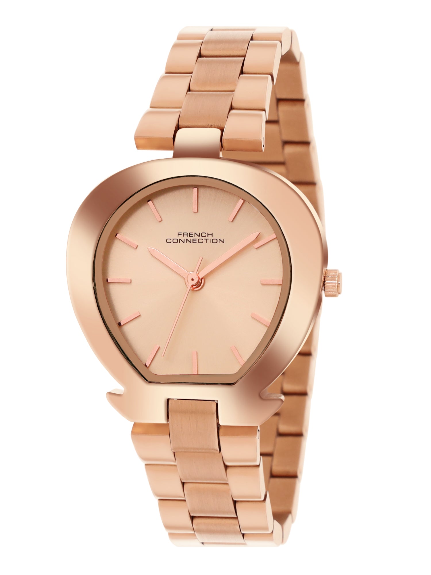French Connection Sunray Rosegold Round Dial With Rose Stainless Steel  Strap Watch - For Womens FCH24RGM