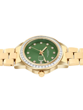French Connection Sunray Green Round Dial With Green Stainless Steel  Strap Watch - For Womens FCH26NGM
