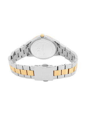 French Connection Sunray Green Round Dial With Gold Two Tone Stainless Steel  Strap Watch - For Womens FCH26NTM