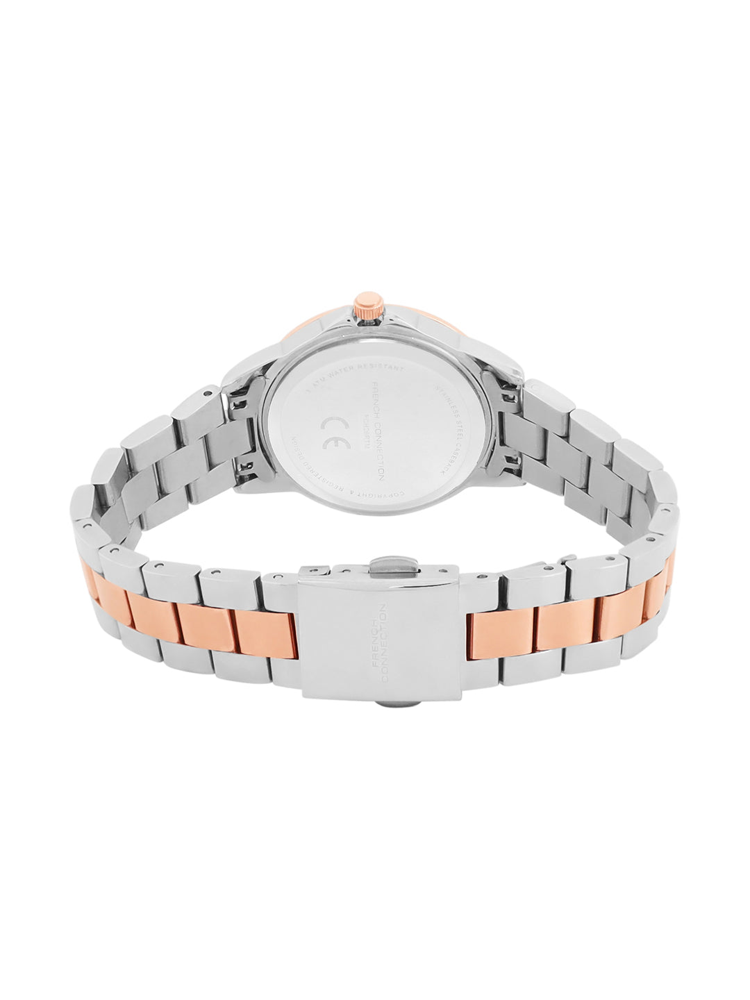 French Connection Sunray Purple Round Dial With Rose Two Tone Stainless Steel  Strap Watch - For Womens FCH26RTM