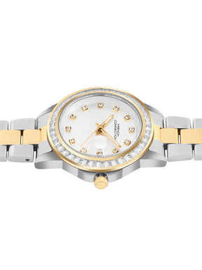 French Connection Sunray Silver Round Dial With Stainless Steel  Strap Watch - For Womens FCH26TM