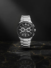 French Connection Textured Black Round Dial With Stainless Steel Multifunction Watch - For Mens FCH27BSM