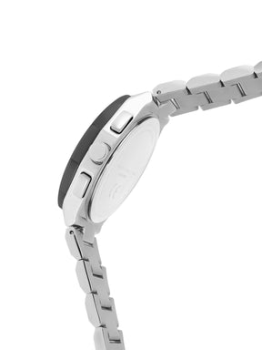 French Connection Textured Black Round Dial With Stainless Steel Multifunction Watch - For Mens FCH27BSM