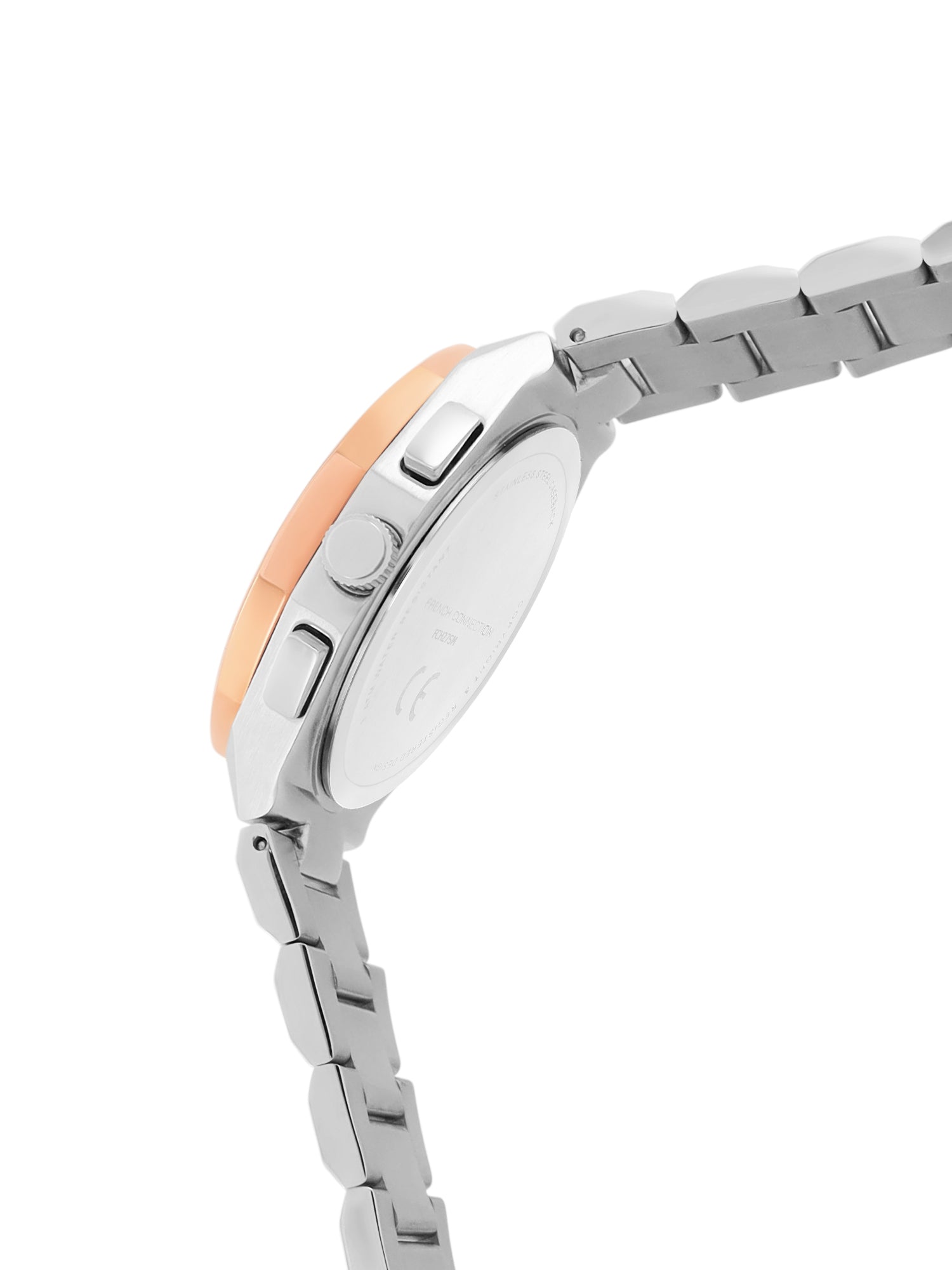 French Connection Textured Grey Round Dial With Stainless Steel  Multifunction Watch - For Mens FCH27SM