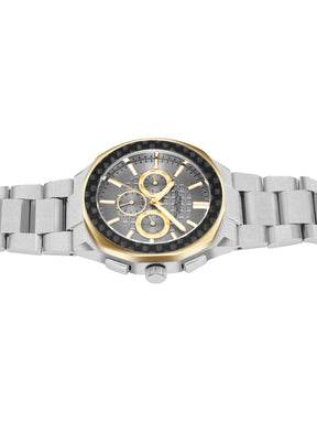 French Connection Textured Grey Round Dial With Stainless Steel Strap Multifunction Watch - For Mens FCH27TM