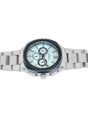 French Connection Textured Blue Round Dial With Stainless SteelbStrap Multifunction Watch - For Mens FCH27USM