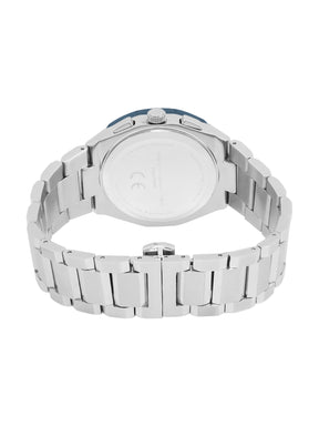 French Connection Textured Blue Round Dial With Stainless SteelbStrap Multifunction Watch - For Mens FCH27USM