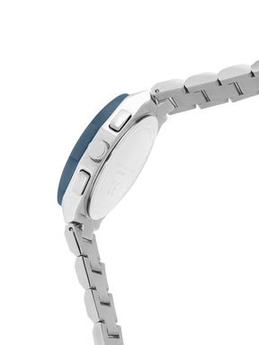 French Connection Textured Blue Round Dial With Stainless SteelbStrap Multifunction Watch - For Mens FCH27USM