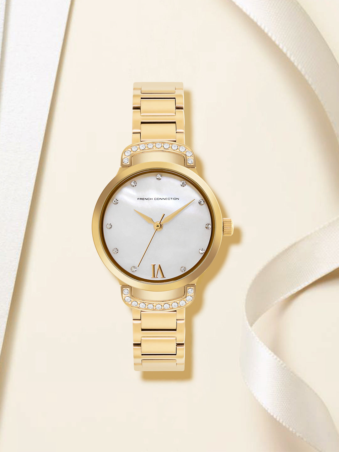 French Connection White Dial  Analog Watch for Women's - FCH7GM