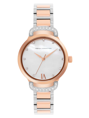 French Connection-Women Embellished Dial & Stainless Steel Style Analogue Watch FCH7RTM