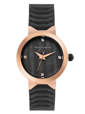 French Connection Black Dial  Analog Watch for Women's - FCH9BM