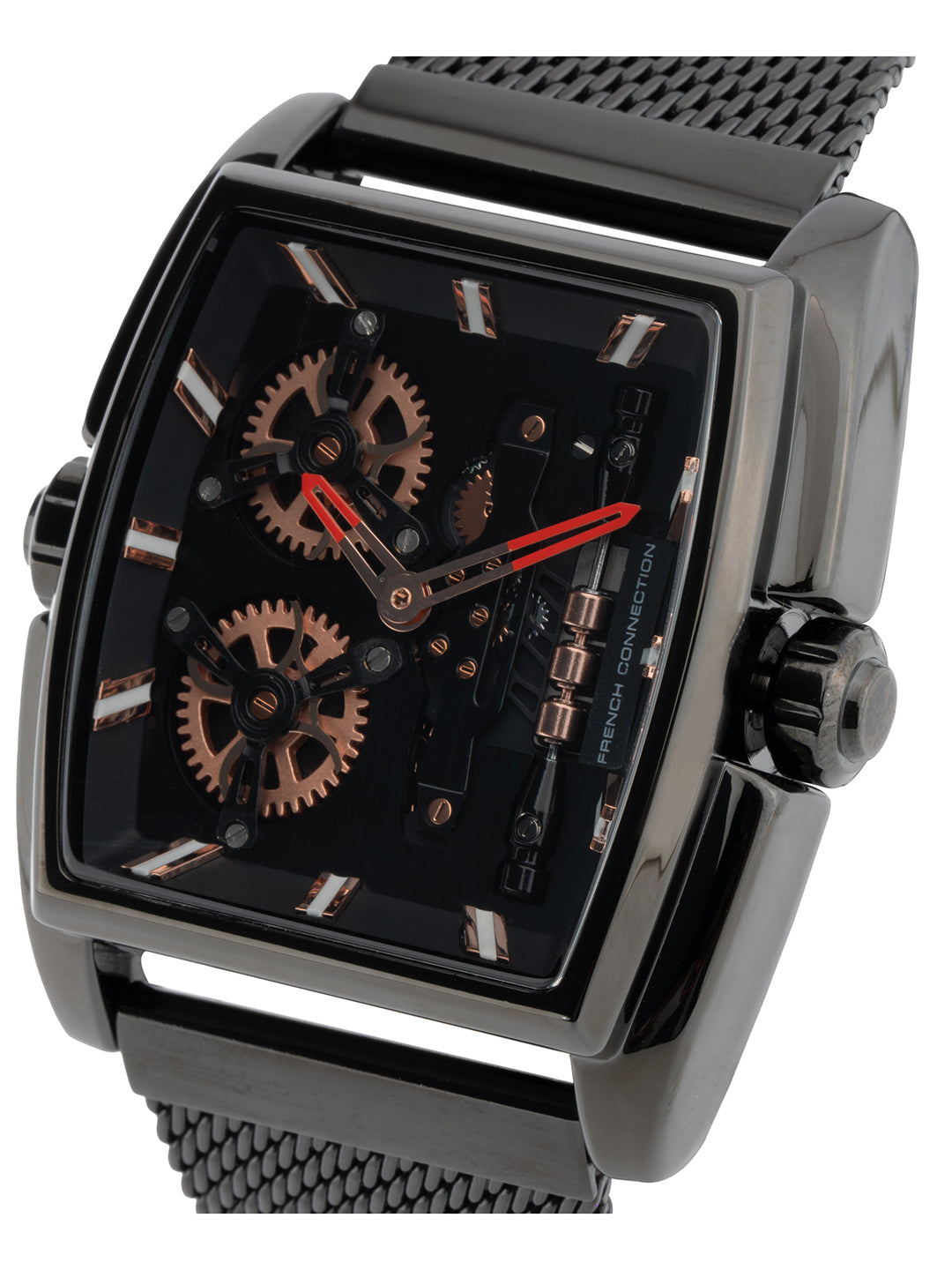 French connection Barrel Black Tonneau Dial Womens Analogue Watch FCM02BM