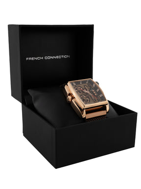 French connection Barrel Brown Tonneau Dial Mens Analogue Watch FCM02BRM