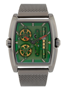 French connection Barrel Green Tonneau Dial Mens Analogue Watch FCM02GNM