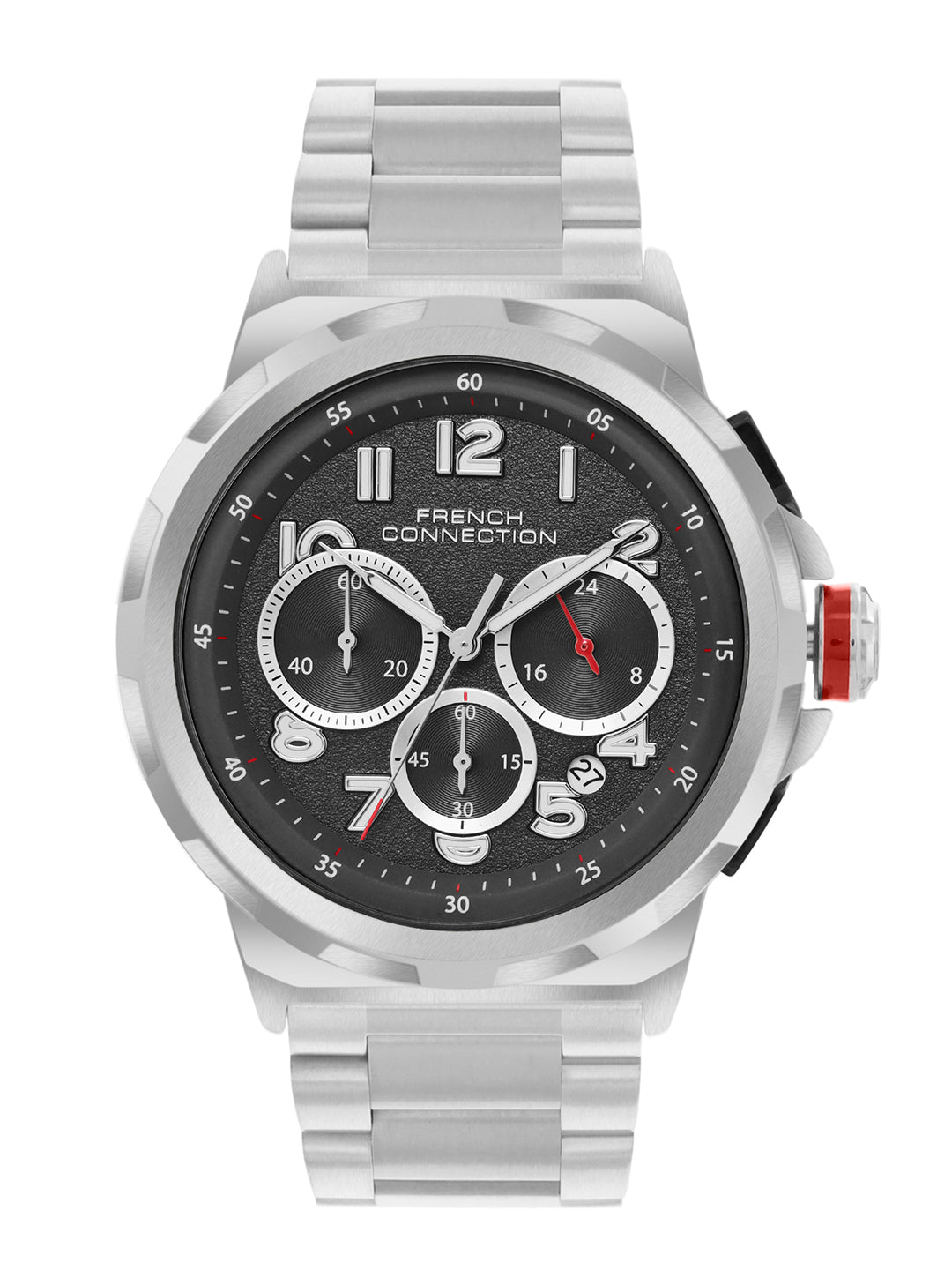 French Connection Black Dial Chronograph Date Watch for Men's - FCM04BSM
