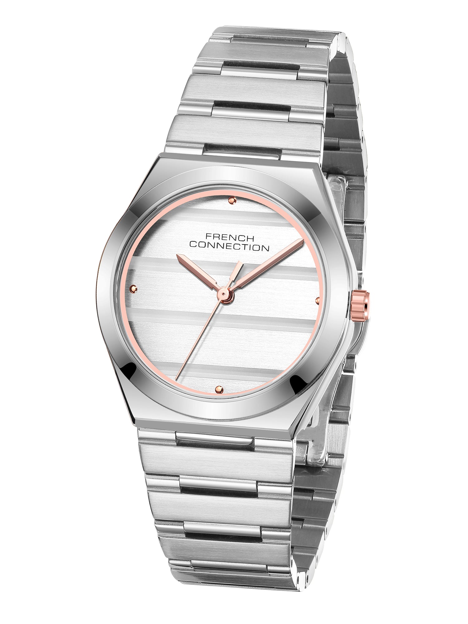 French Connection Aweline | Analog | White Dial | Silver Stainless Steel Strap | Watch for Women - FCM09SM
