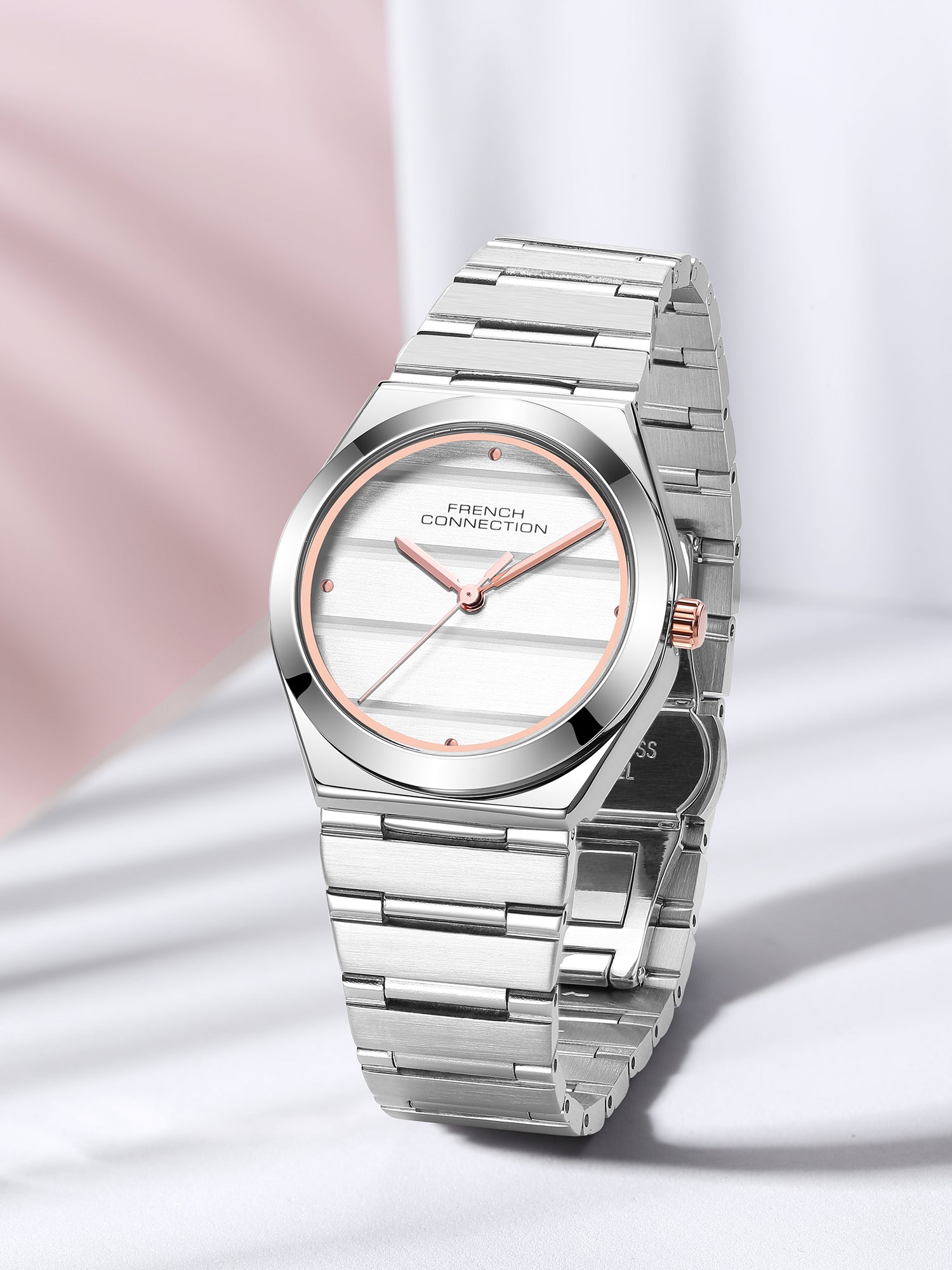 French Connection Aweline | Analog | White Dial | Silver Stainless Steel Strap | Watch for Women - FCM09SM