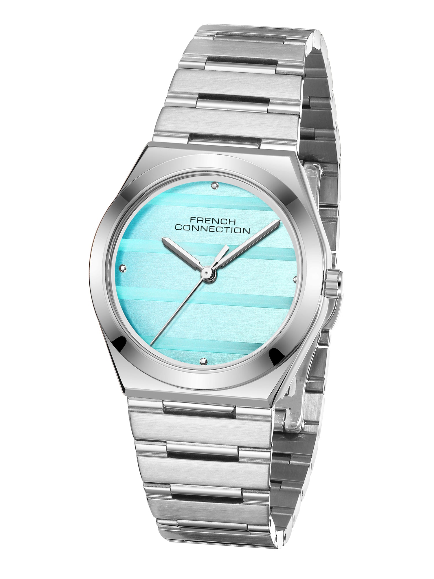 French Connection Aweline | Analog | Blue Dial | Silver Stainless Steel Strap | Watch for Women - FCM09USM