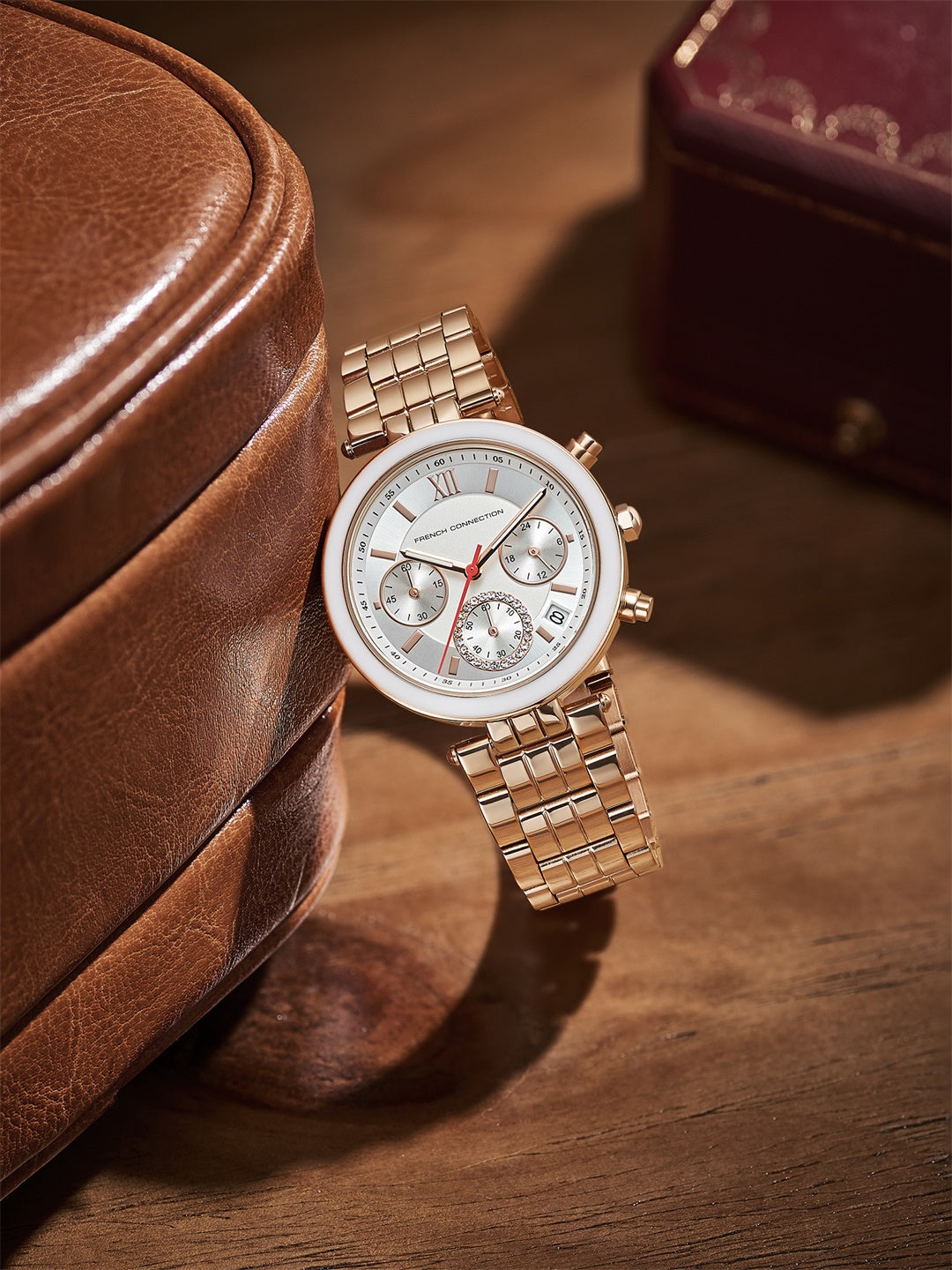 French Connection ChronaLuxe | Quartz Chronograph | Silver  Dial | Stainless Steel Strap | Watch for Women - FCMX05SRGM