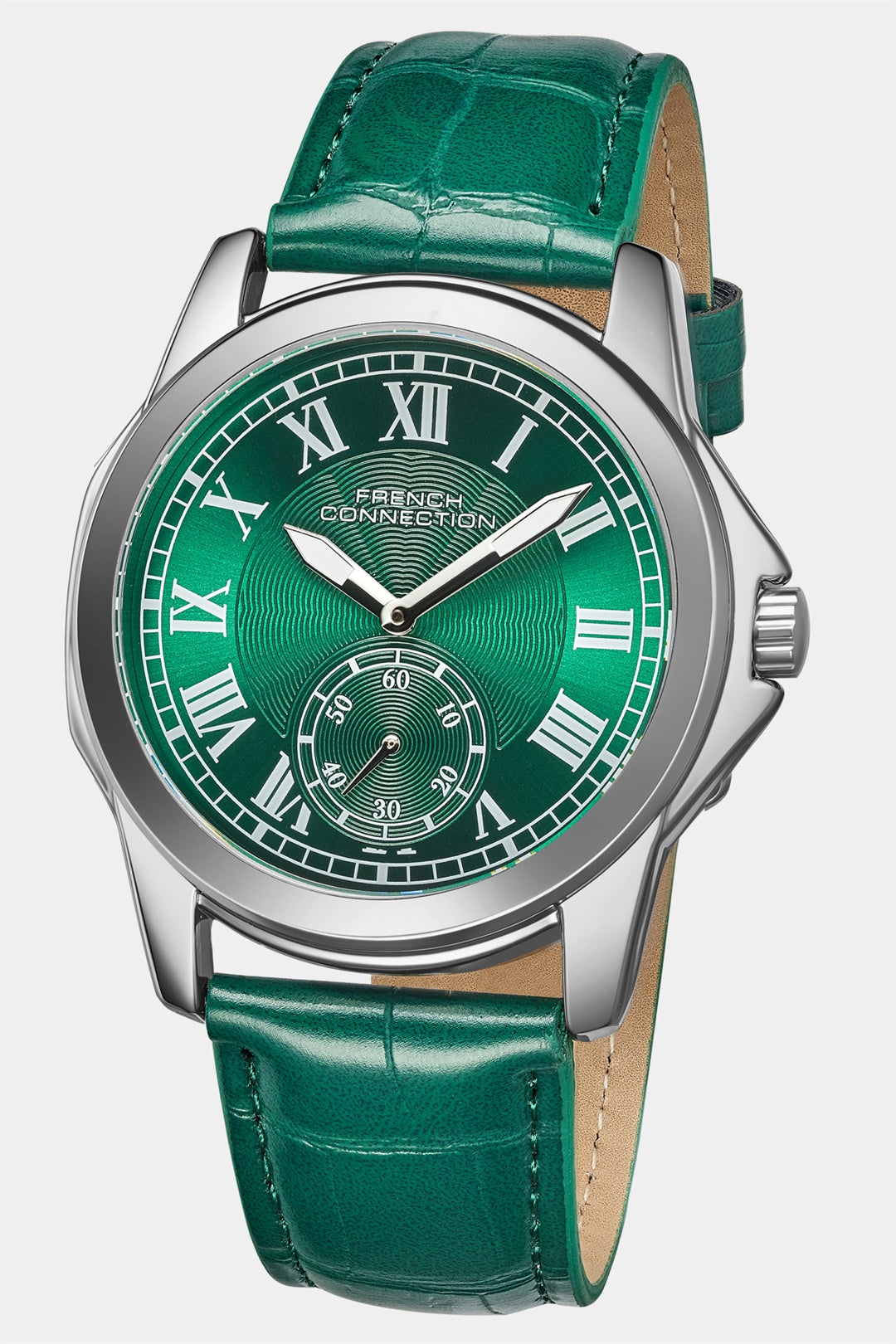 French Connection Romanite | Quartz Analog Display | Green  Dial | Green Leather Strap | Watch for Men - FCMX07NL
