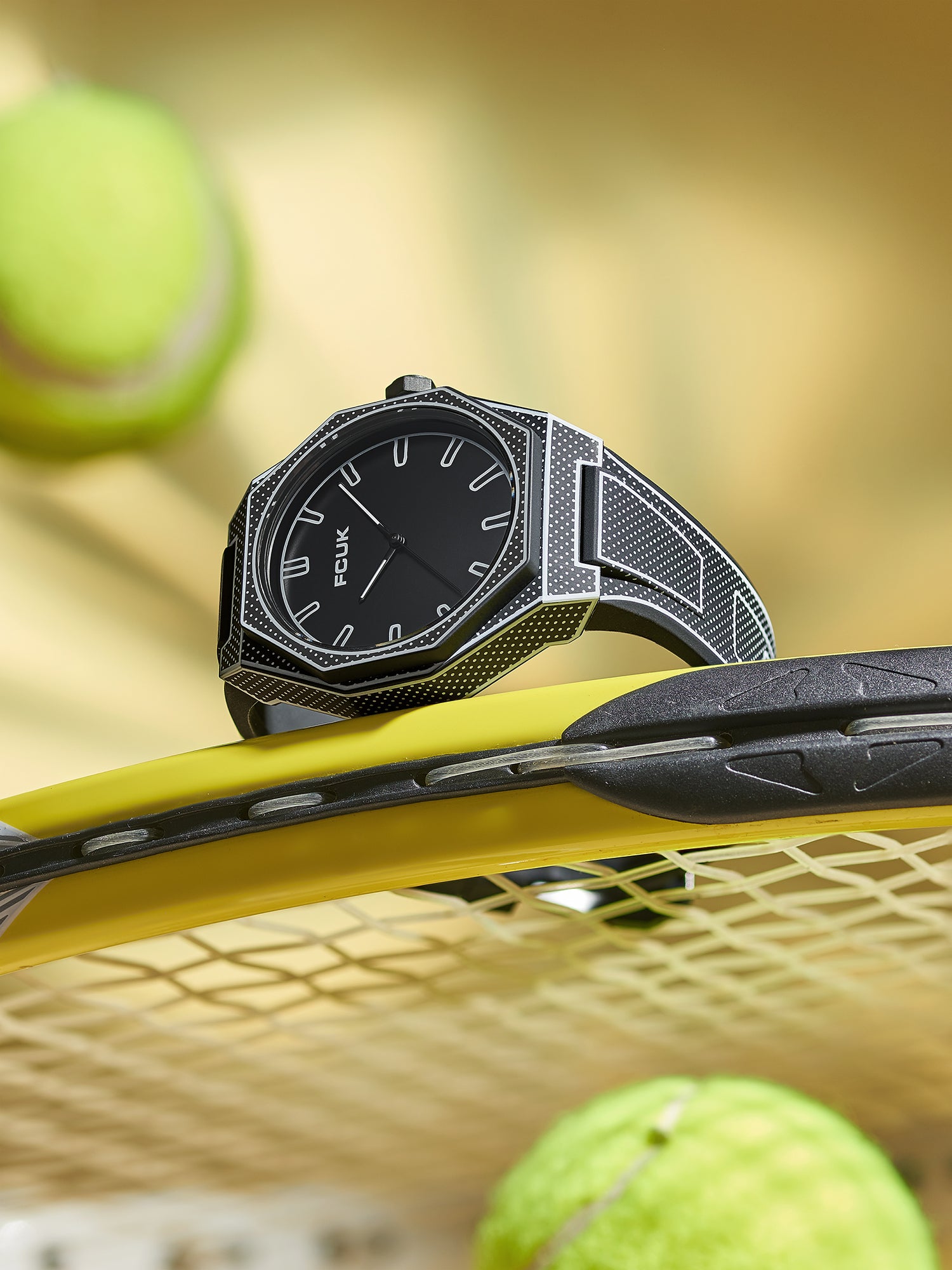 FCUK Escarp Quartz| Analog Display | Black Dial | Black Silicone Strap | Watch for men - FCMX09B