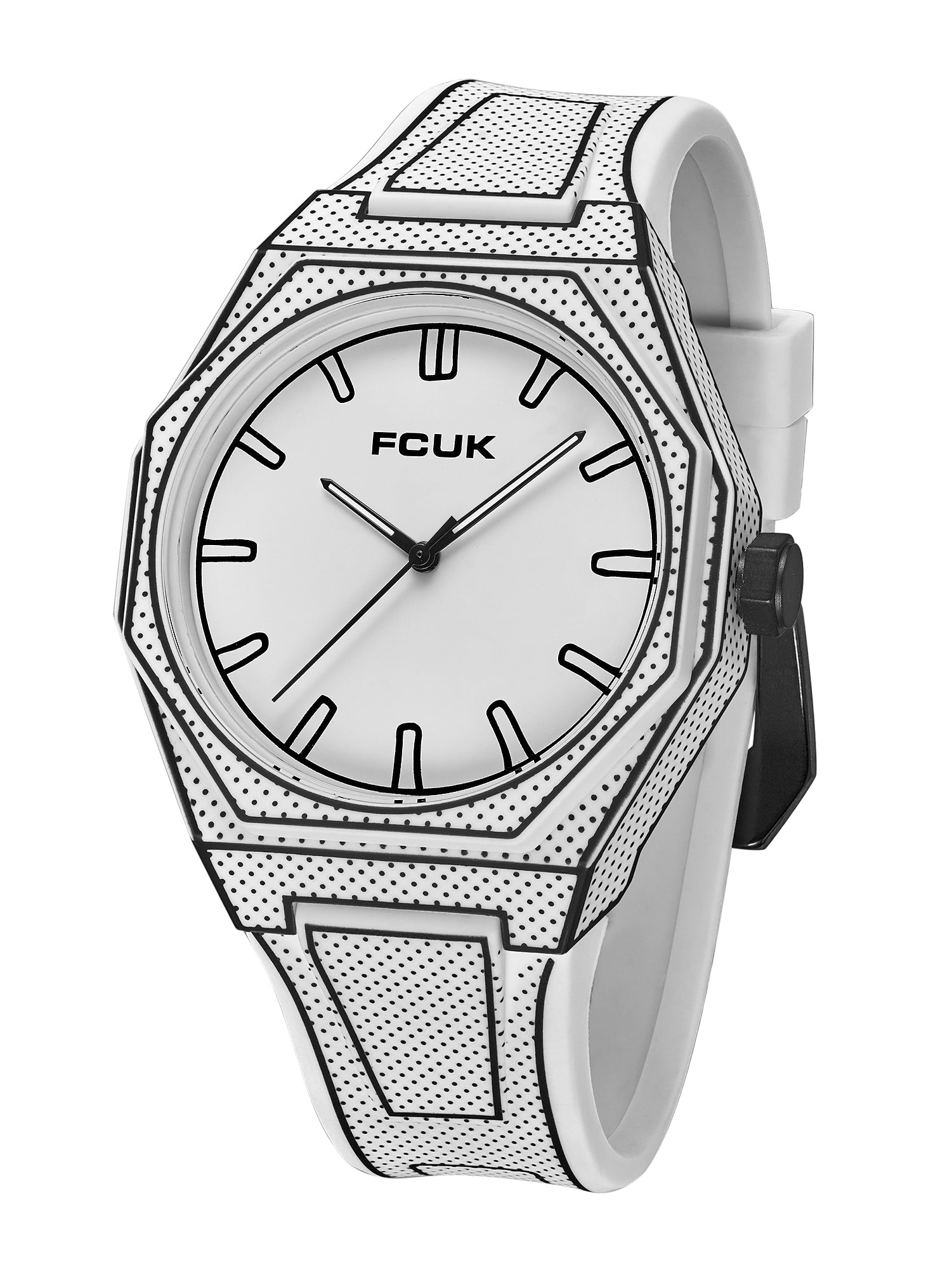 FCUK Escarp Quartz| Analog Display | White Dial | White Silicone Strap | Watch for men - FCMX09W