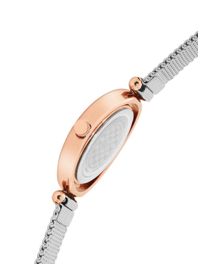 French Connection Sunray Silver Round Dial With Stainless Steel Strap Watch - For Womens FCMX1SM