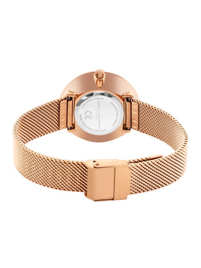 French Connection Sunray Green Round Dial With Rose Stainless Steel  Strap Watch - For Womens FCMX2NRGM