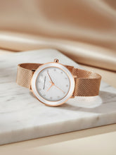 French Connection Sunray Silver Round Dial With Rose Stainless Steel  Strap Watch - For Womens FCMX2SRGM