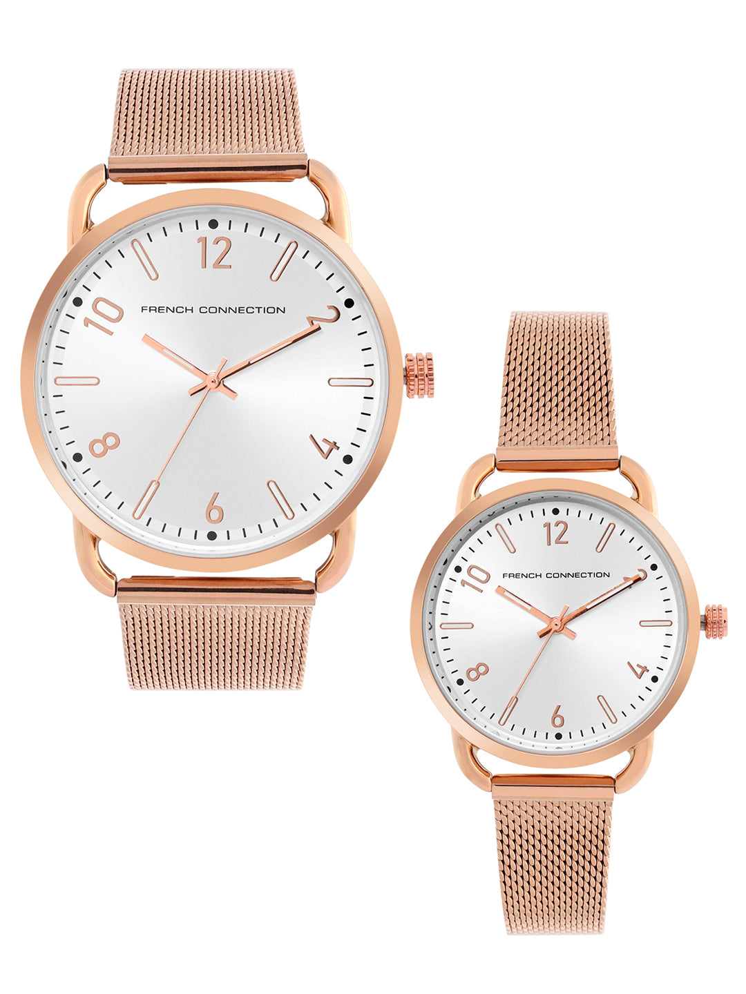 French Connection Rose Gold Pair Watch-FCN00011C