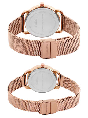 French Connection Rose Gold Pair Watch-FCN00011C
