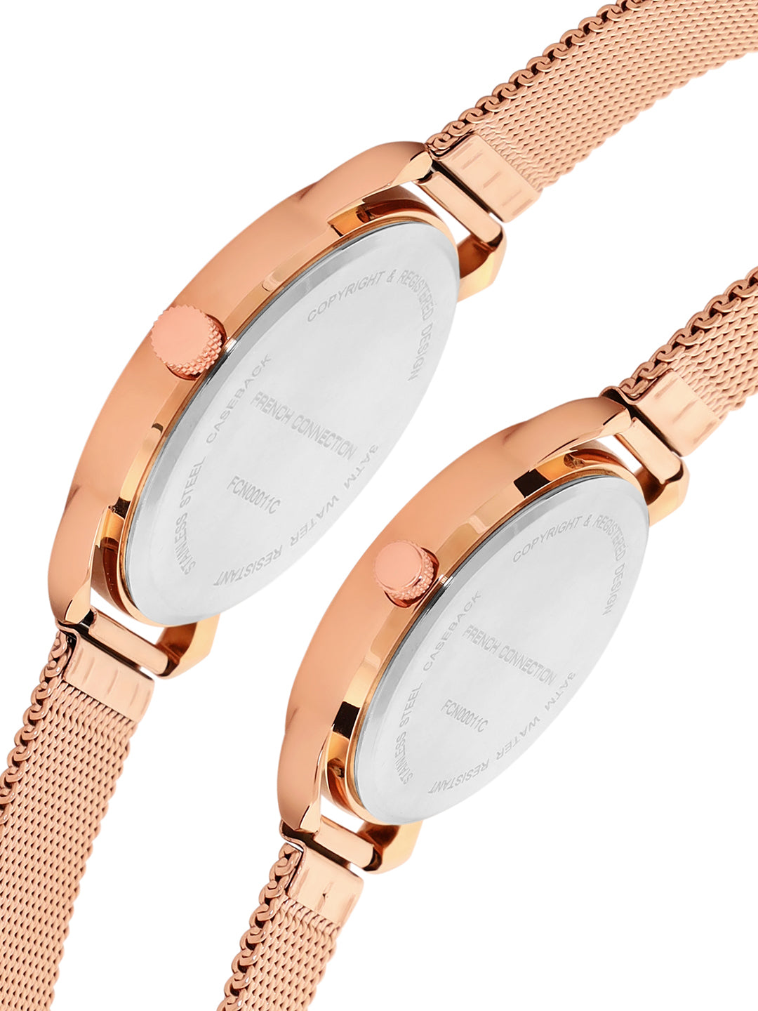 French Connection Rose Gold Pair Watch-FCN00011C