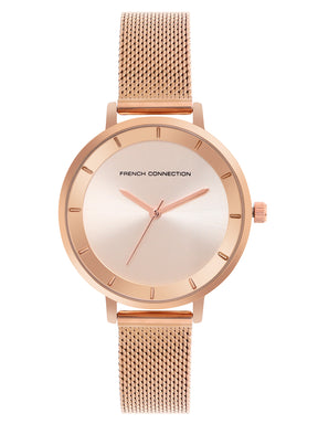 French Connection Rose Gold Dial Women's Watch-FCN00016B