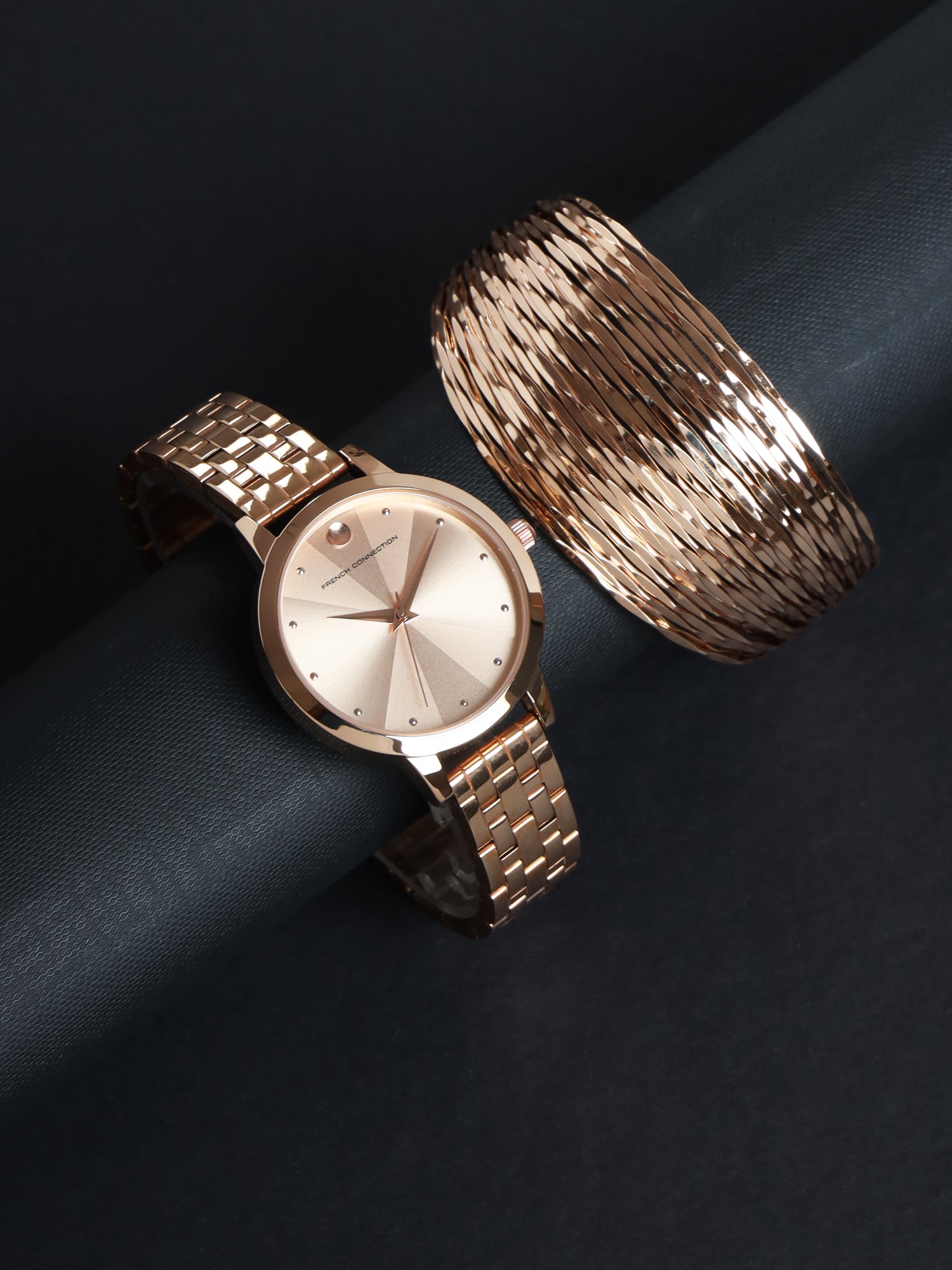 French Connection Analog Rose Gold Dial Women's Watch-FCN00017A