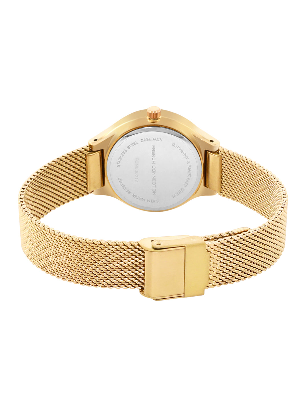 French Connection Spring Summer Analog Gold Dial Women's Watch-FCN00021A