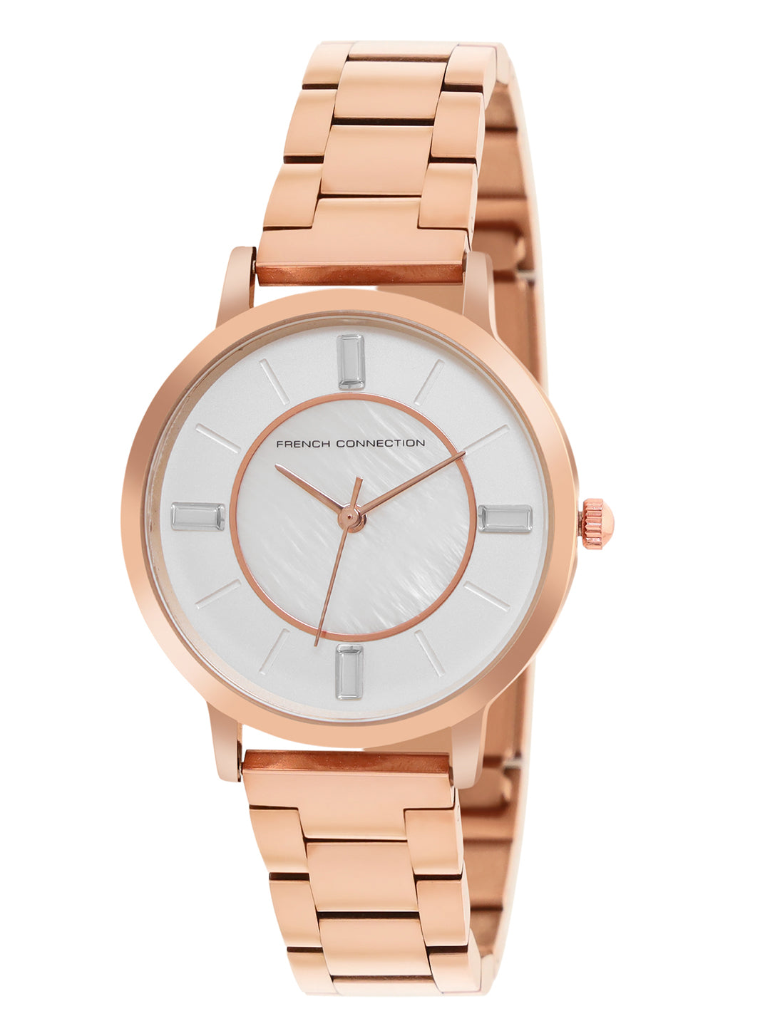 French Connection Mop white Dial with Rose Gold Strap Womens Analog Watch | FCN00066F