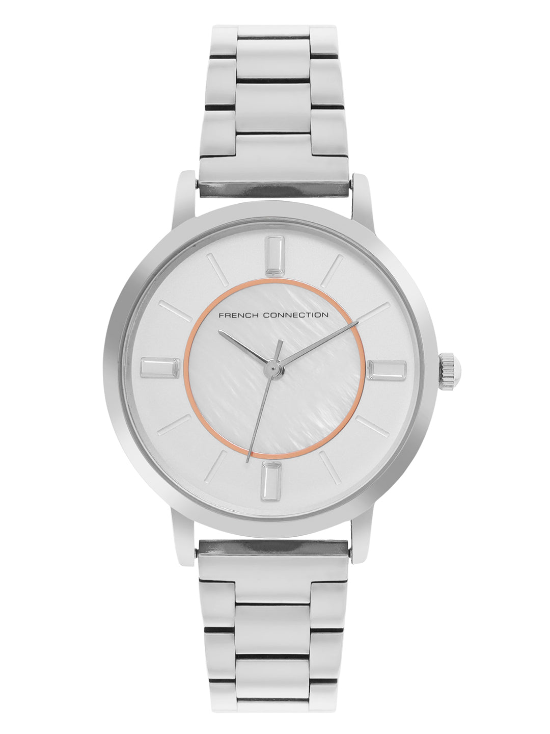 French Connection Mop white Dial with STEEL MESH Strap Womens Analog Watch | FCN00066K