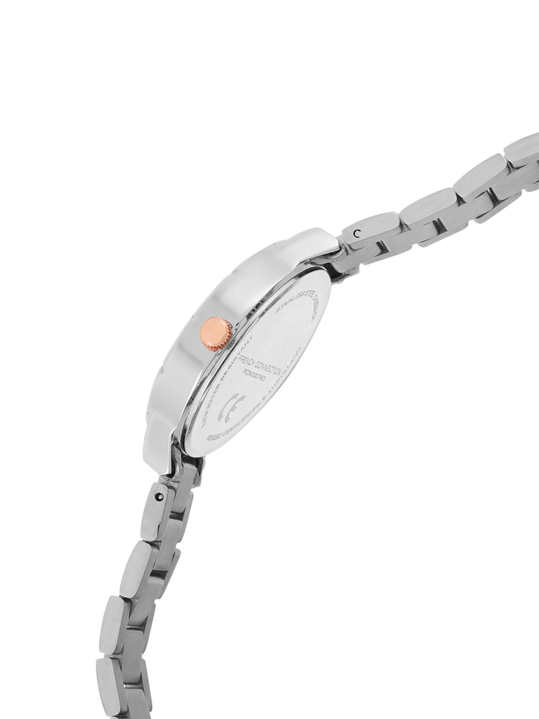 French Connection Silver Dial with Rose Gold Strap Womens Analog Watch | FCN00078D