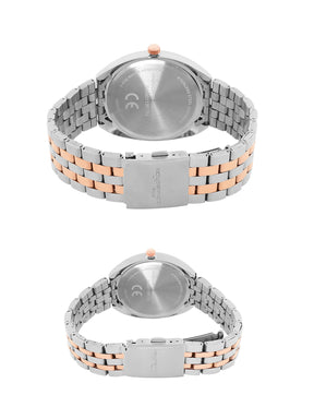 French Connection Silver Dial  Multifunction Watch for Couple - FCN0113RTM