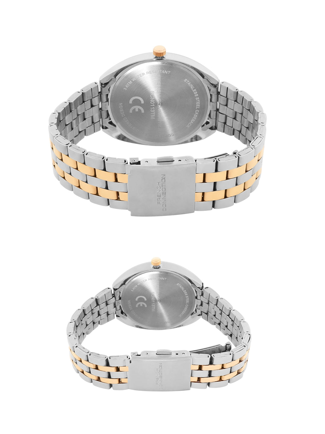French Connection Silver Dial  Multifunction Watch for Couple - FCN0113TM