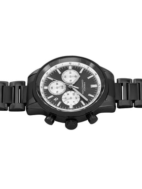 French Connection Sunray Gun Round Dial With Black Stainless Steel Strap Chronograph Watch - For Mens FCN0120BM