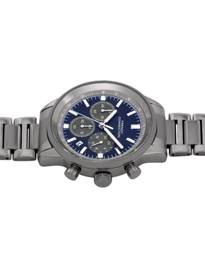 French Connection Sunray Blue Round Dial With  Gun Stainless Steel Strap Chronograph Watch - For Mens FCN0120GNM